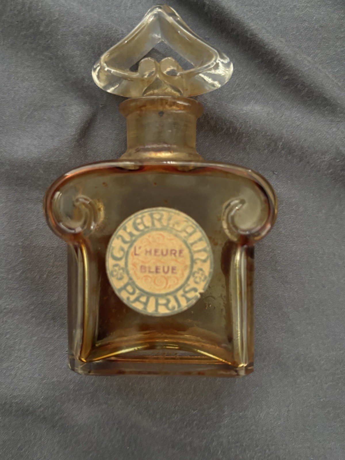 Vintage Baccarat Crystal Parfum Bottle,  L'Heure Bleue - Guerlain Paris, Empty