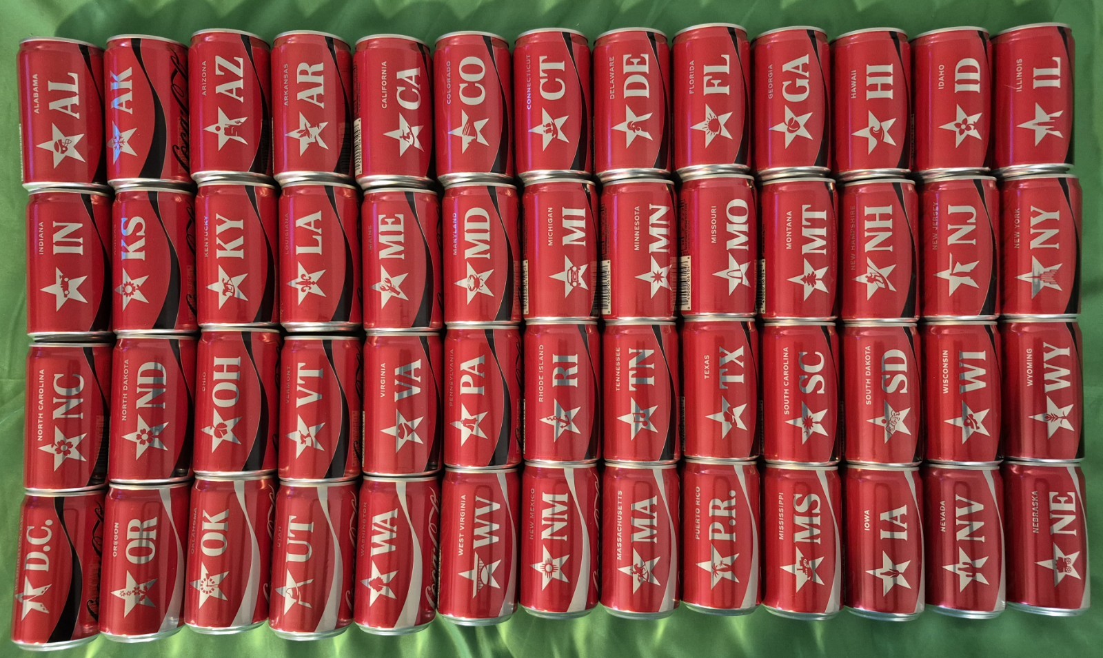 Coca-Cola America250. Mini 52 STATES  CANS Collection. Original-&-Zero