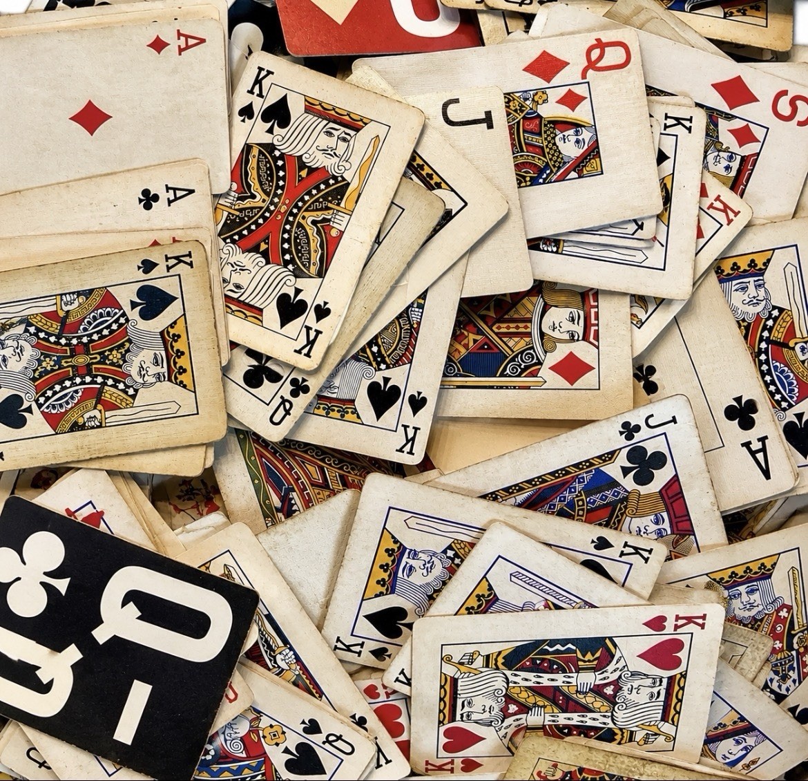 Single Playing Cards Mixed Lot of 100 All Ace King Queen Jack Vintage to Modern