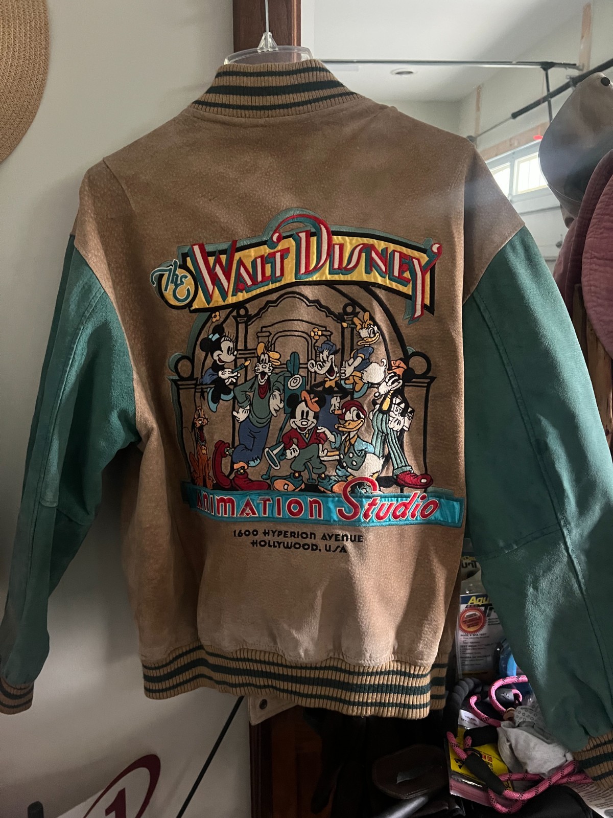 VNT DISNEY STORE Walt Disney Animation Studio Suede Leather Bomber Jacket Size M