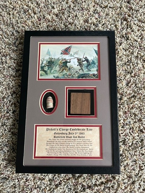 Gettysburg Artifacts  Pickett’s Charge Confederate Line Battlefield Wood an NM