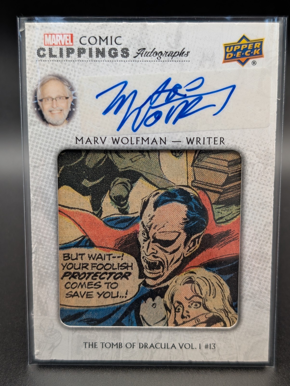 Marvel 80th Anniversary Comic Clippings Autographs Marv Wolfman Auto DRACULA /15