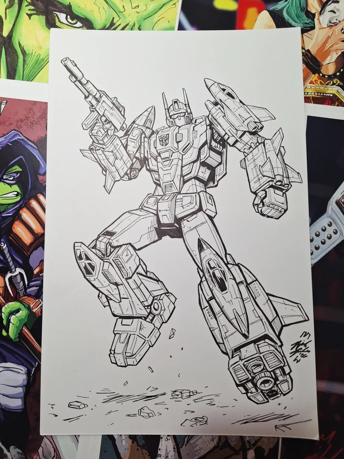 Superion 11x17 Original Inked Art Signed by Michael Fulcher