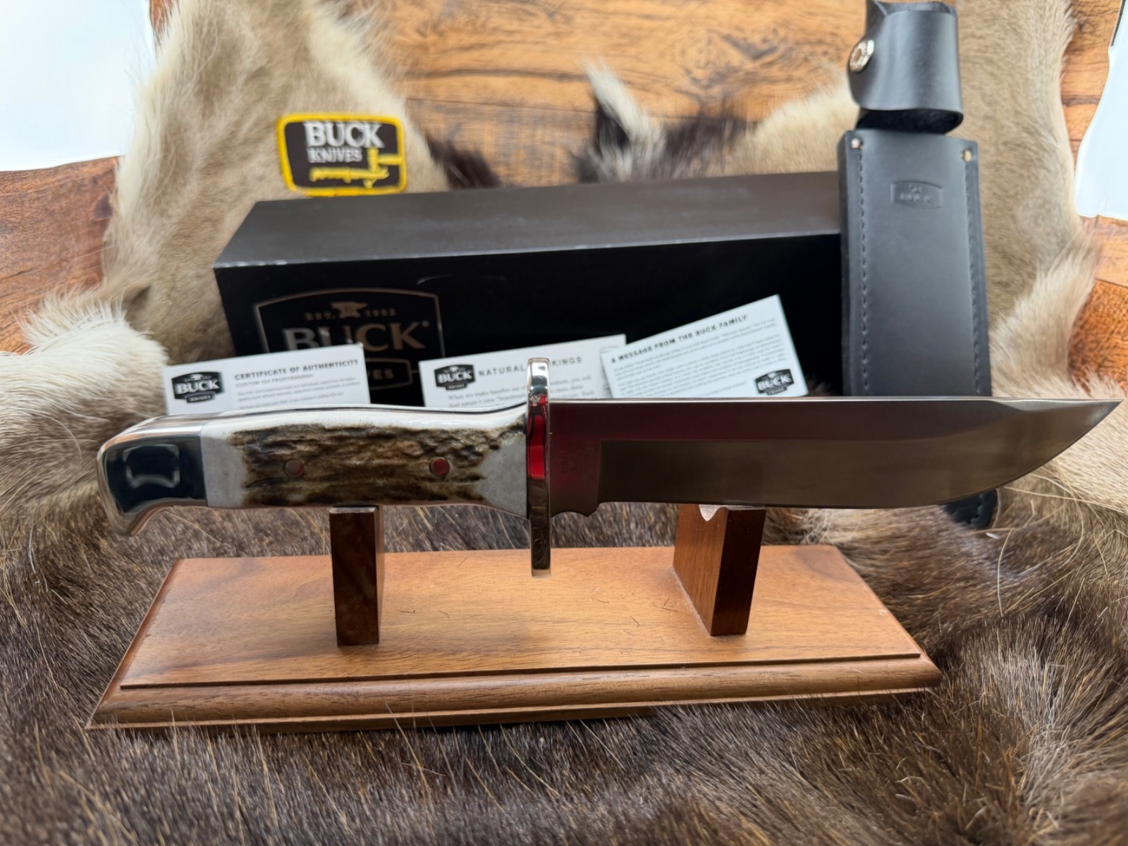 Buck CKS 124 Frontiersman Knife Elk Stag Handle In Limited Edition Mint In Box