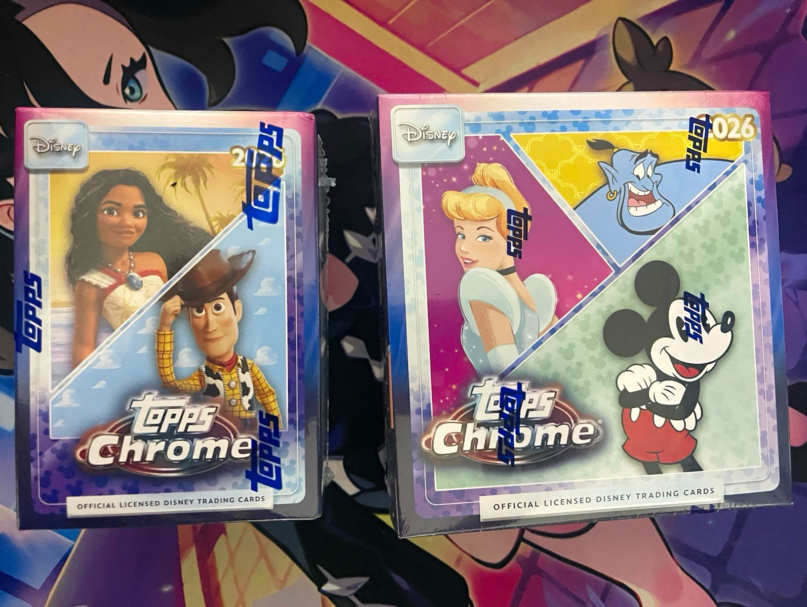 Topps 2026 Chrome Disney Trading Cards Lot of 2 Boxes