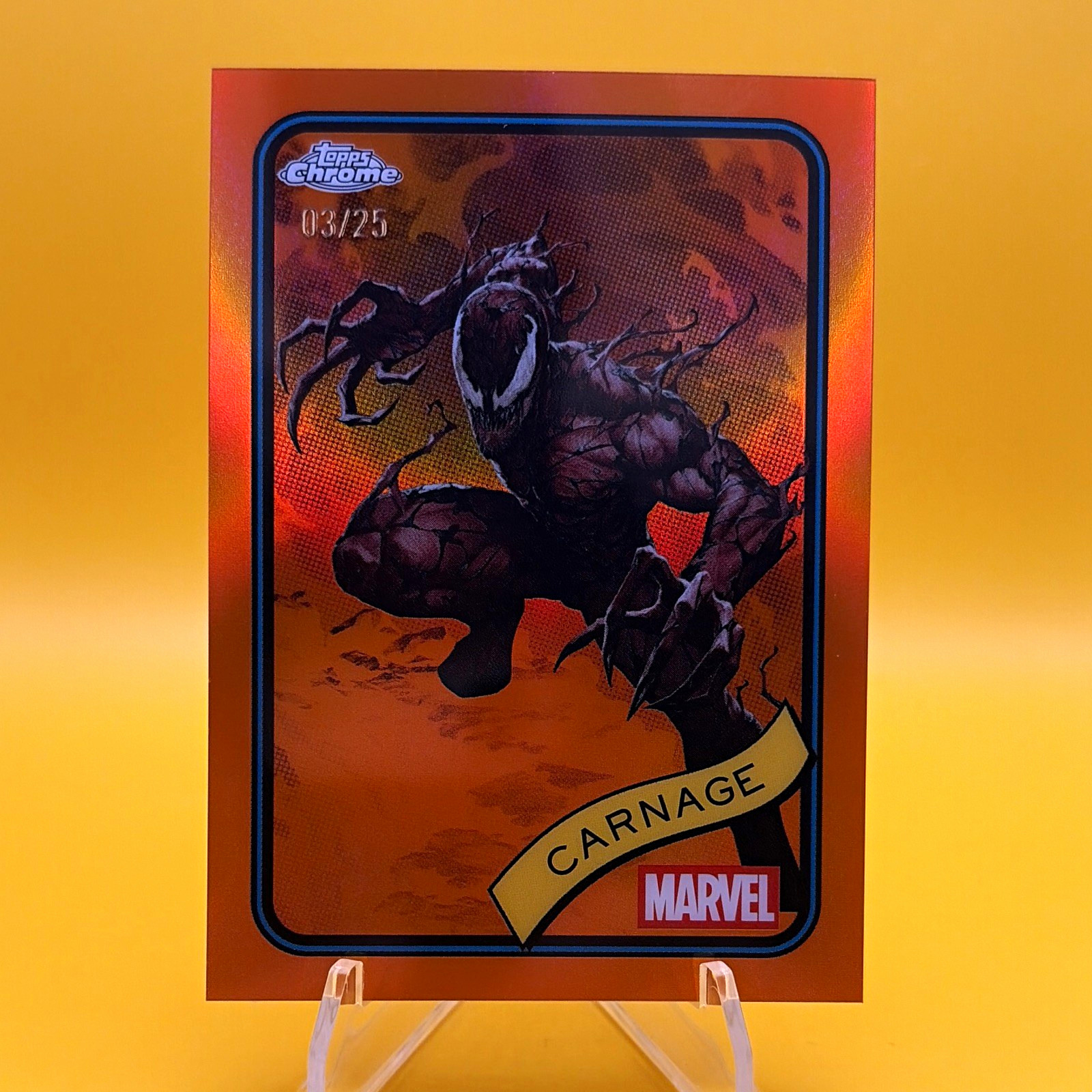 Topps 2025 Topps Chrome Marvel Carnage Orange Refractor #173 03/25