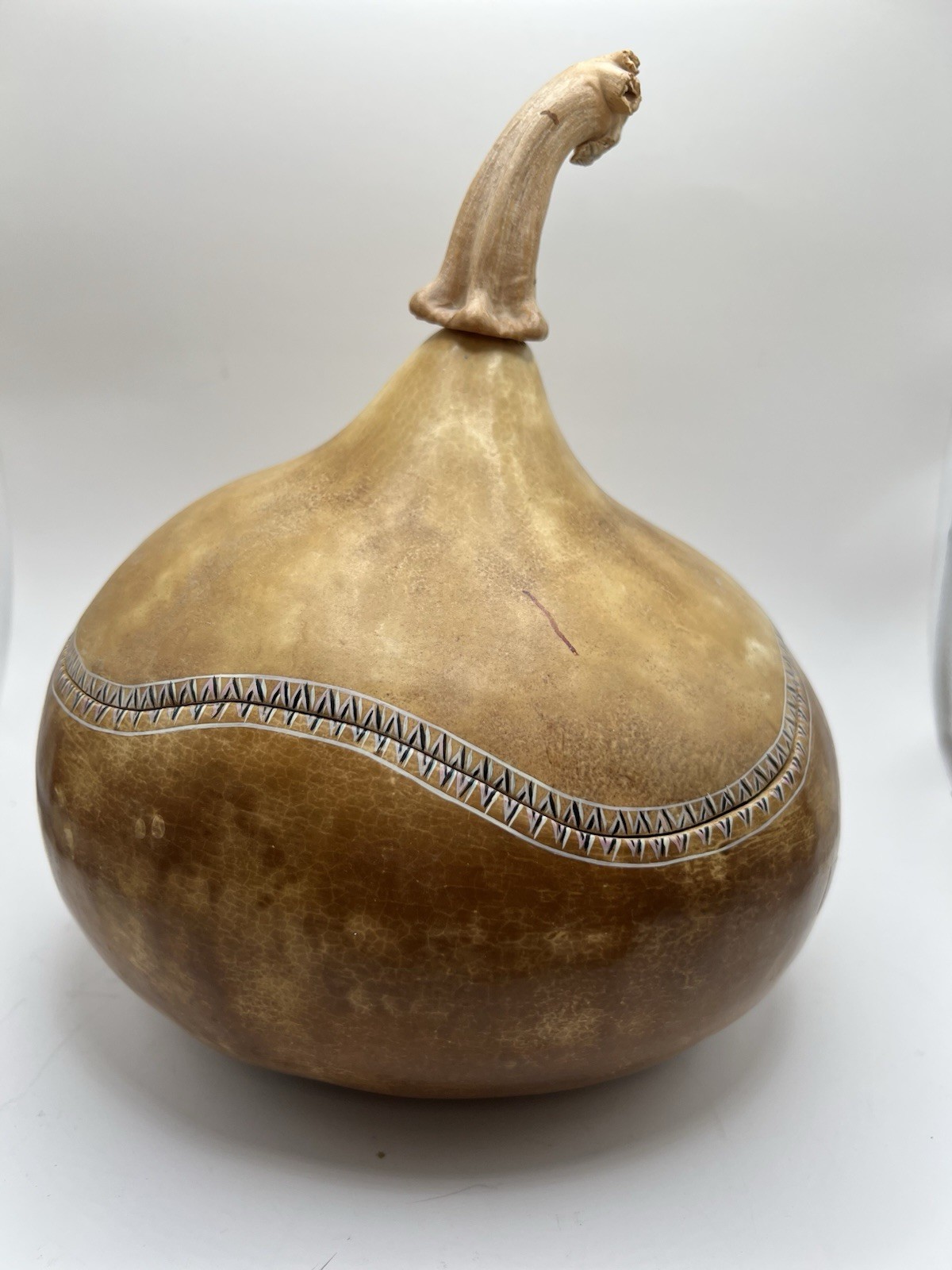 VTG Handmade Native Made Gourd Container Box 