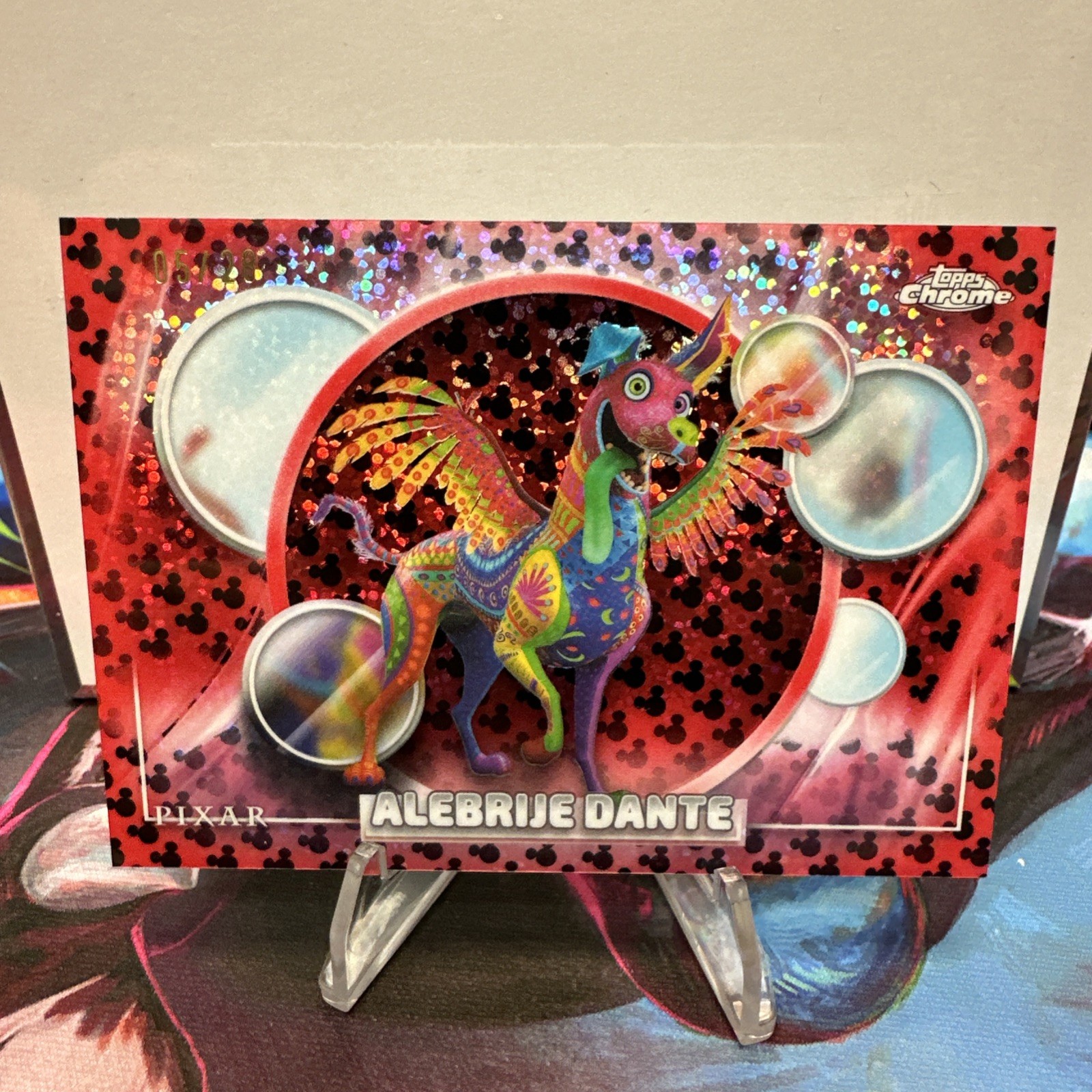 2026 Topps Chrome Disney Alebrije Dante Red Black Image Variation 05/28 SSP
