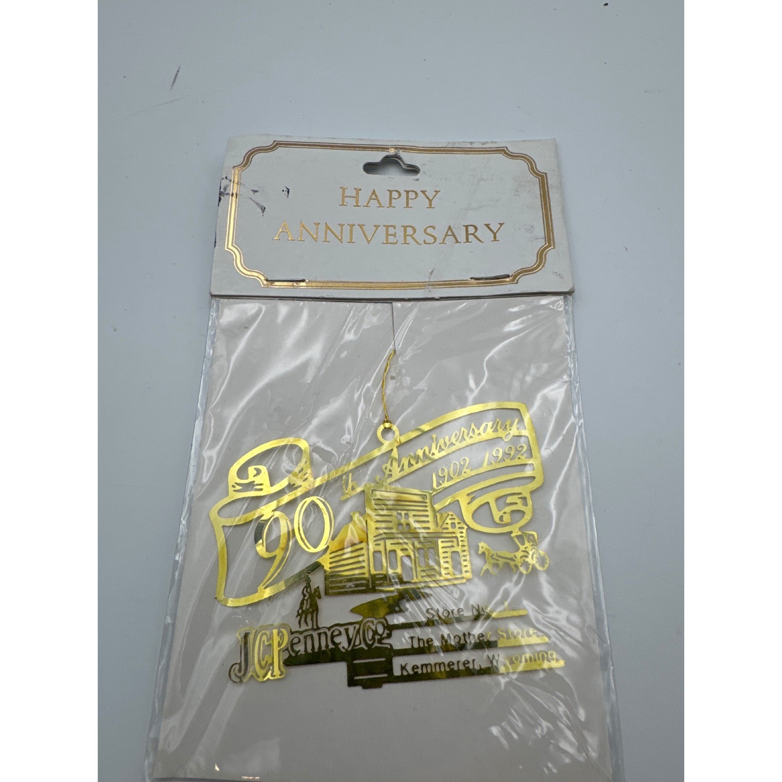 Vintage JCPenney 90th Anniversary Ornament 1902-1992 The Mother Store Wyoming