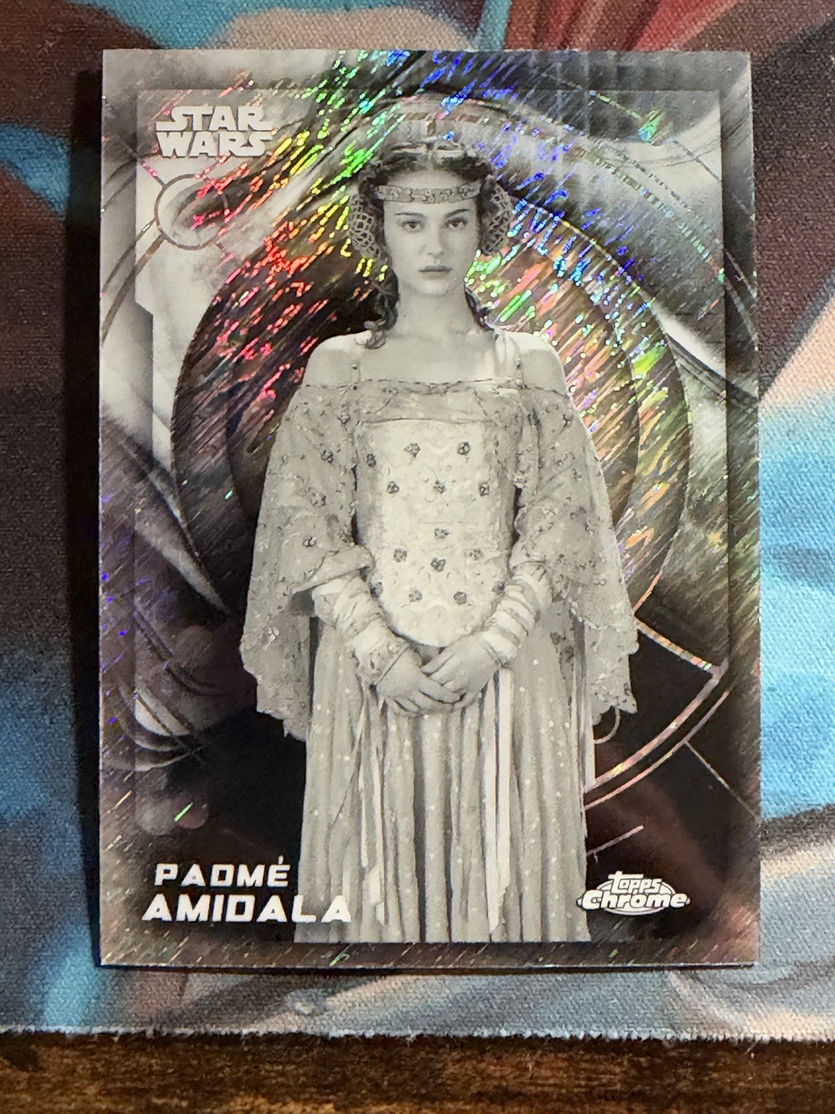 2026 Topps Chrome Star Wars Padme Amidala #132 BLACK & WHITE SHIMMER REFRACTOR