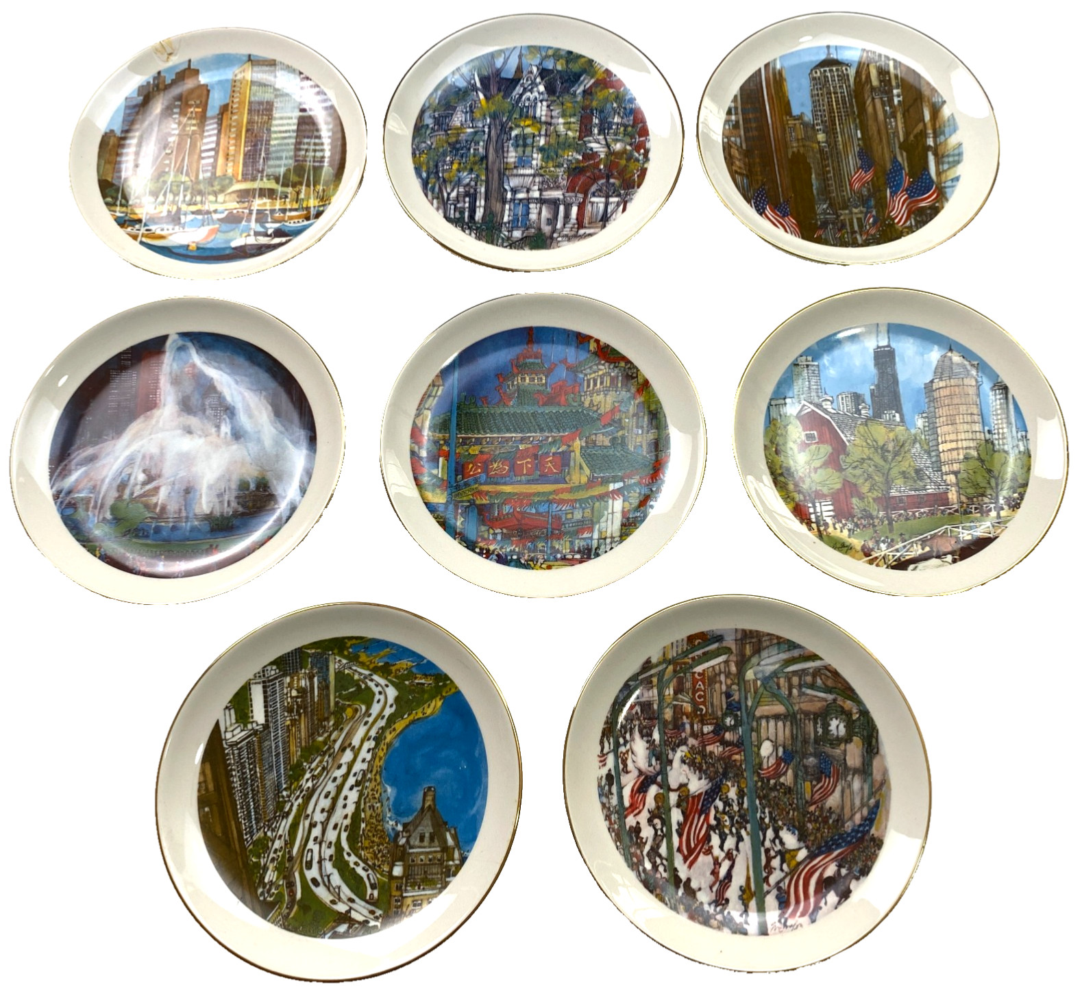 Set of 8 Franklin McMahon Limited Edition Chicago 8