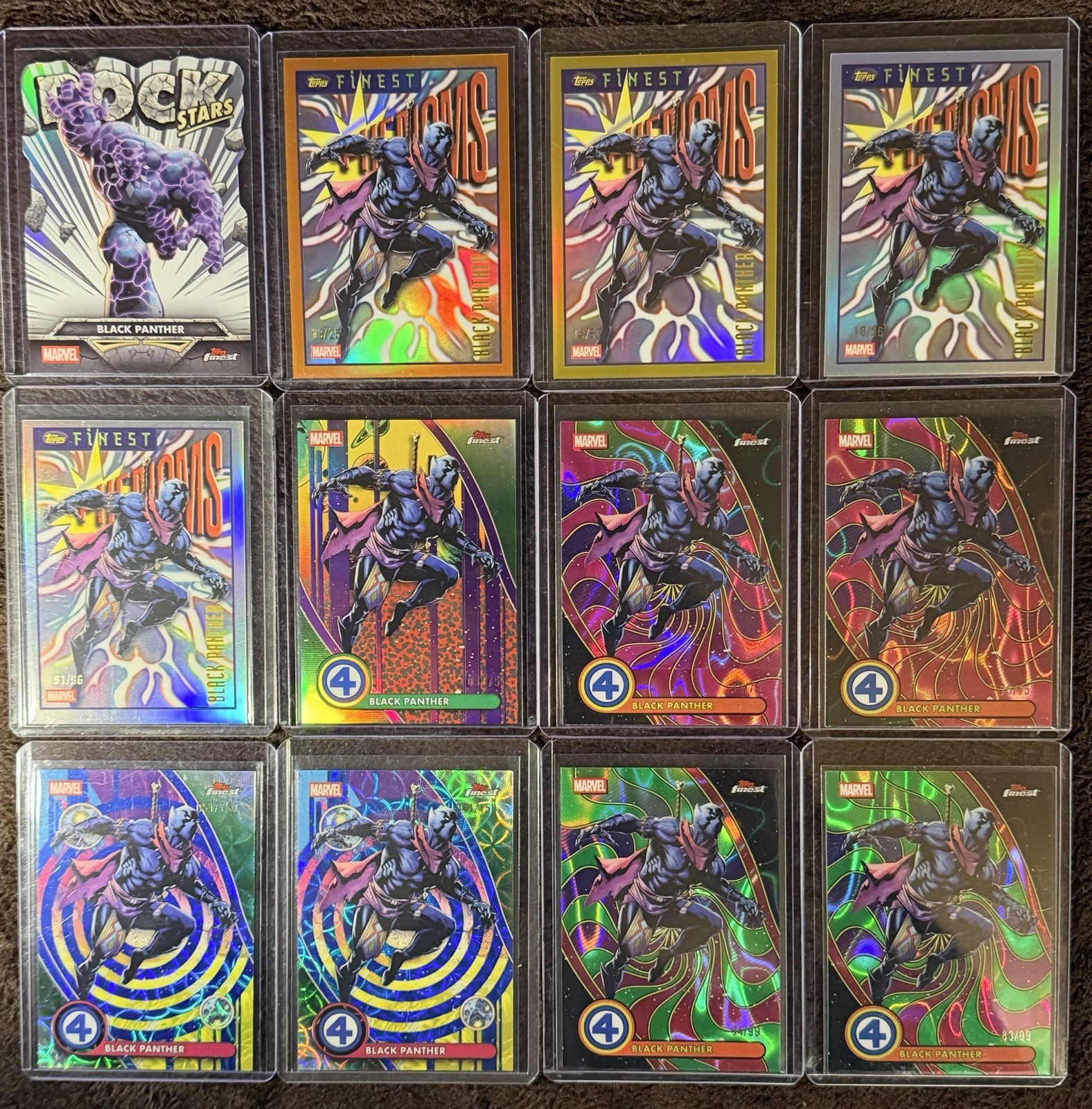 2026 Topps Finest Fantastic Four 12 Card Black Panther Lot