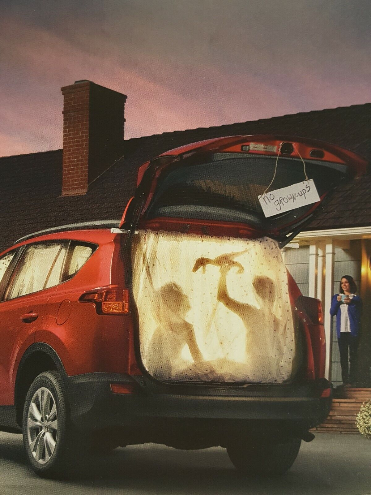 Print Ad Toyota RAV4 SUV Let\'s Go Places No Grownups Dinosaur 2014 Advertising