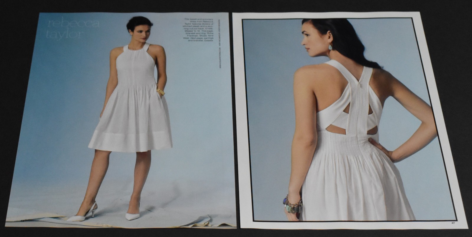 2015 Print Ad Fashion Lady Legs Heels Brunette Gorgeous Rebecca Taylor Dress Art