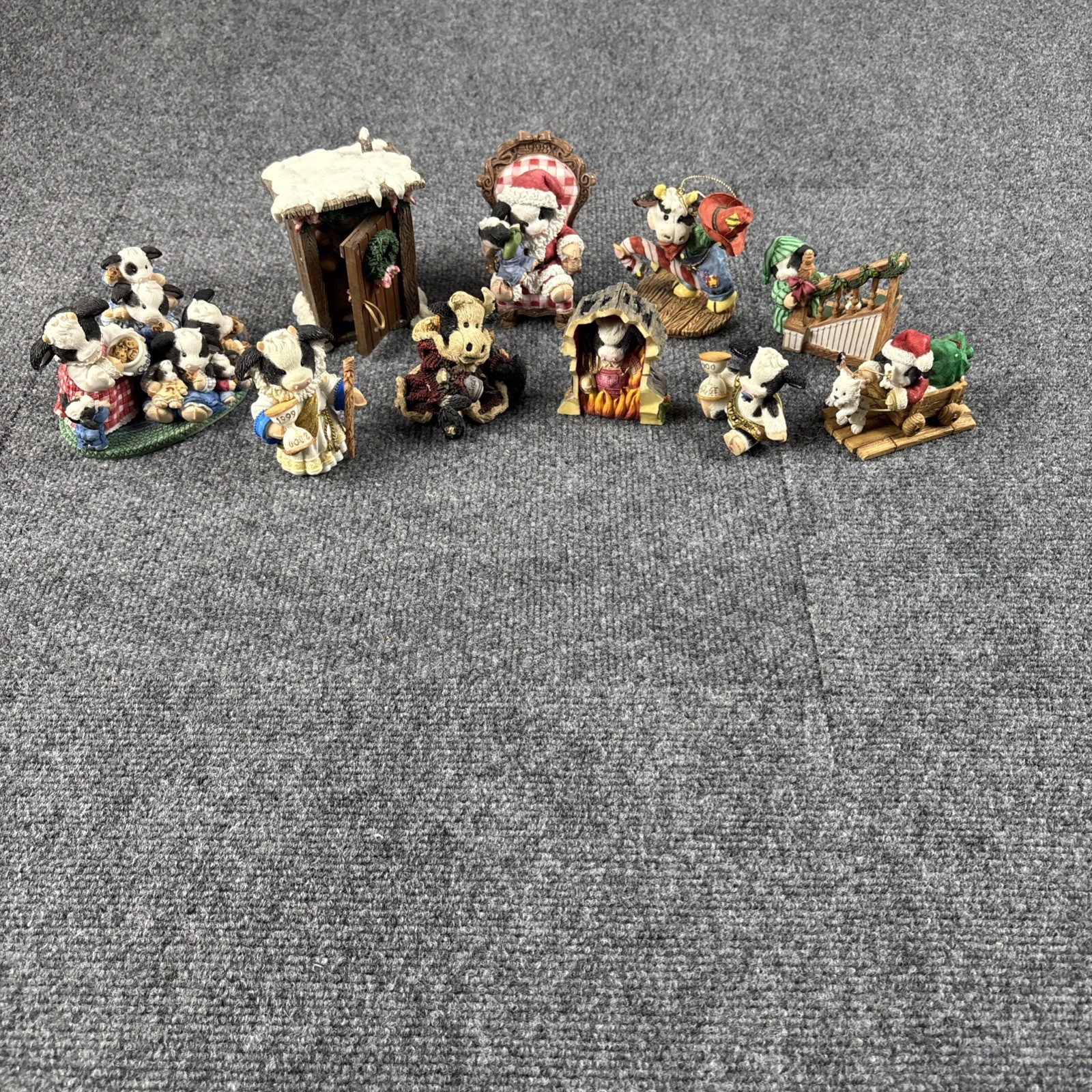 Lot of 10 Vintage Enesco Mary’s Moo Moos Figurines Cow Collection Mixed Themes +
