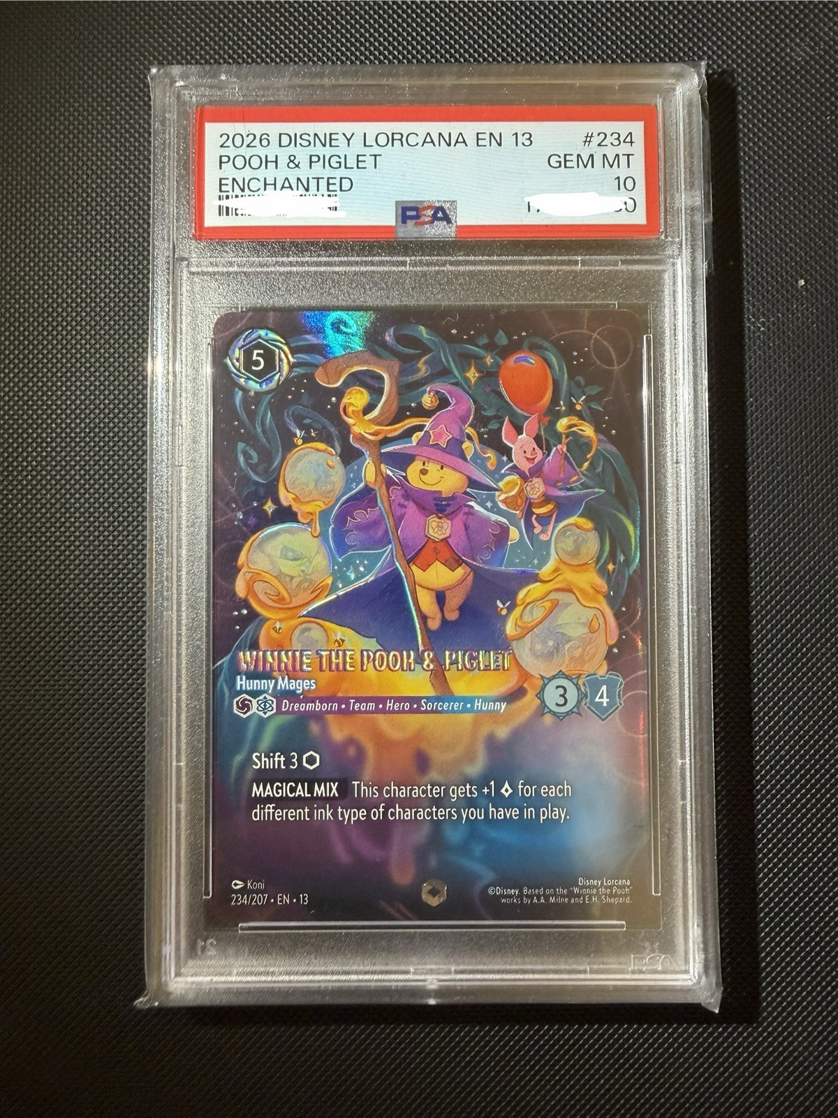 2026 DISNEY LORCANA ATTACK OF THE VINE ENCHANTED WINNIE THE POOH & PIGLET PSA 10
