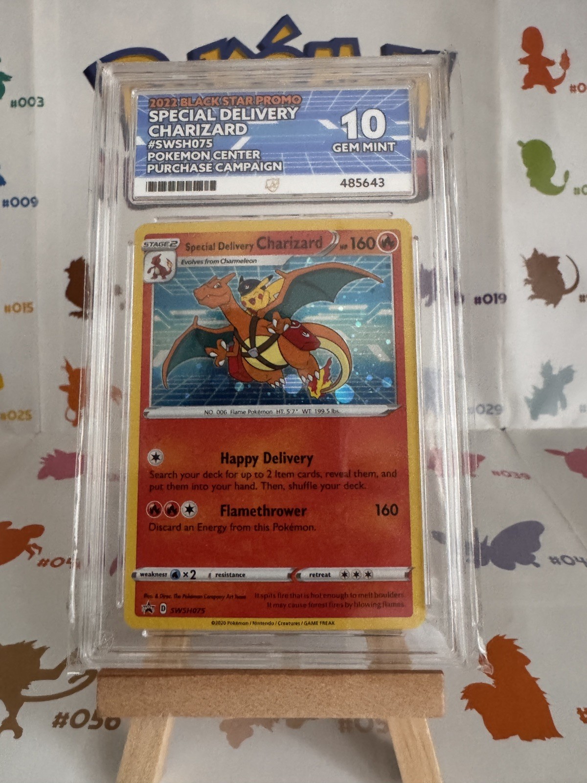 Pokémon TCG Special Delivery Charizard Pokémon Centre SWSH075 ACE 10 LOW POP