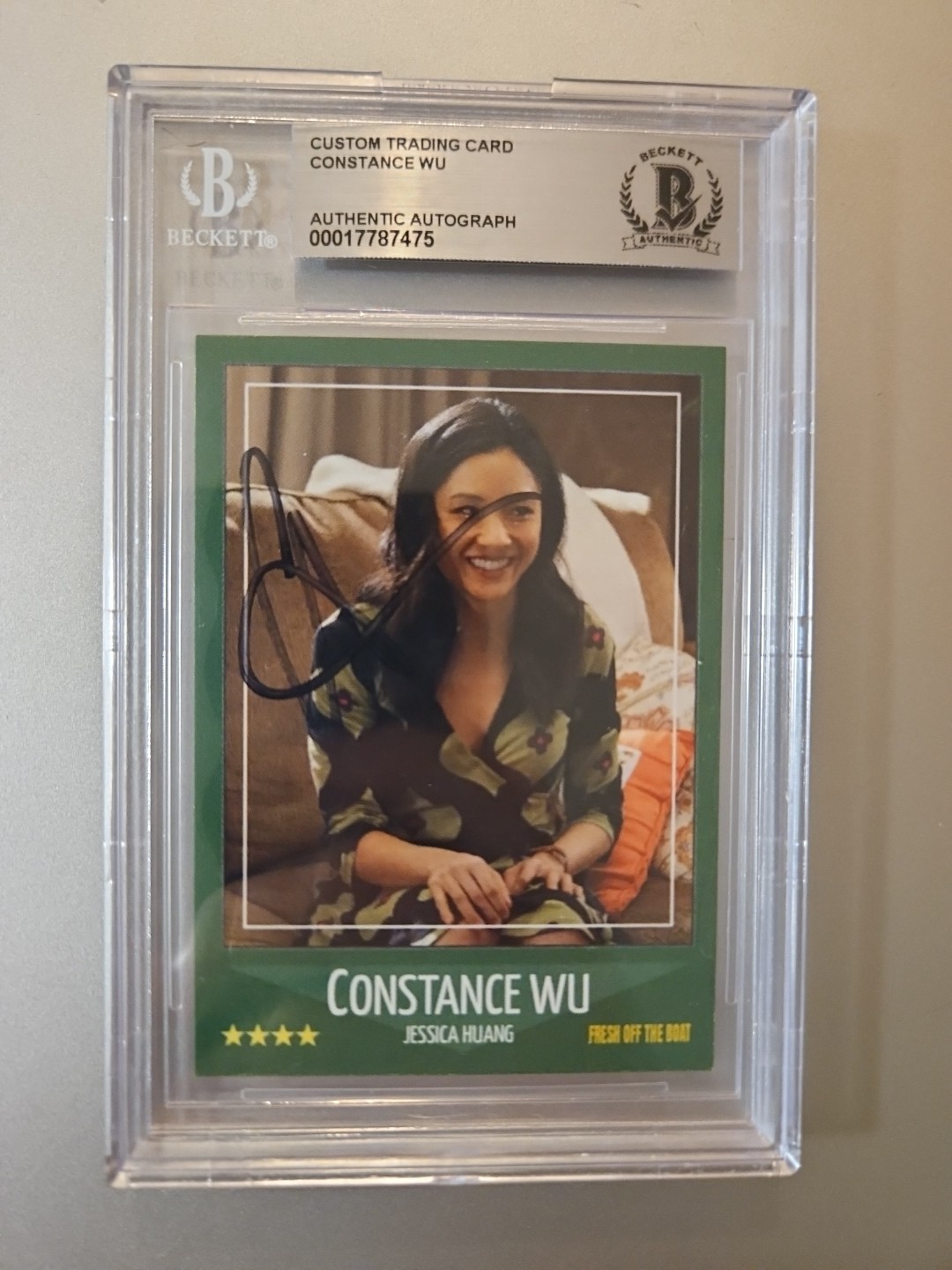 Constance Wu Custom Signed Card - Fresh Off The Boat - Beckett Encapsulated