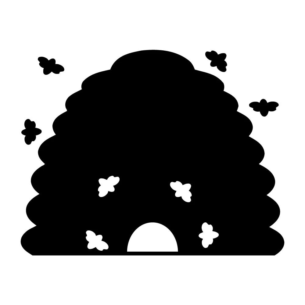 Skep Bee Beekeeper Honey Beekeeping Decal Sticker Black Die Cut Vinyl