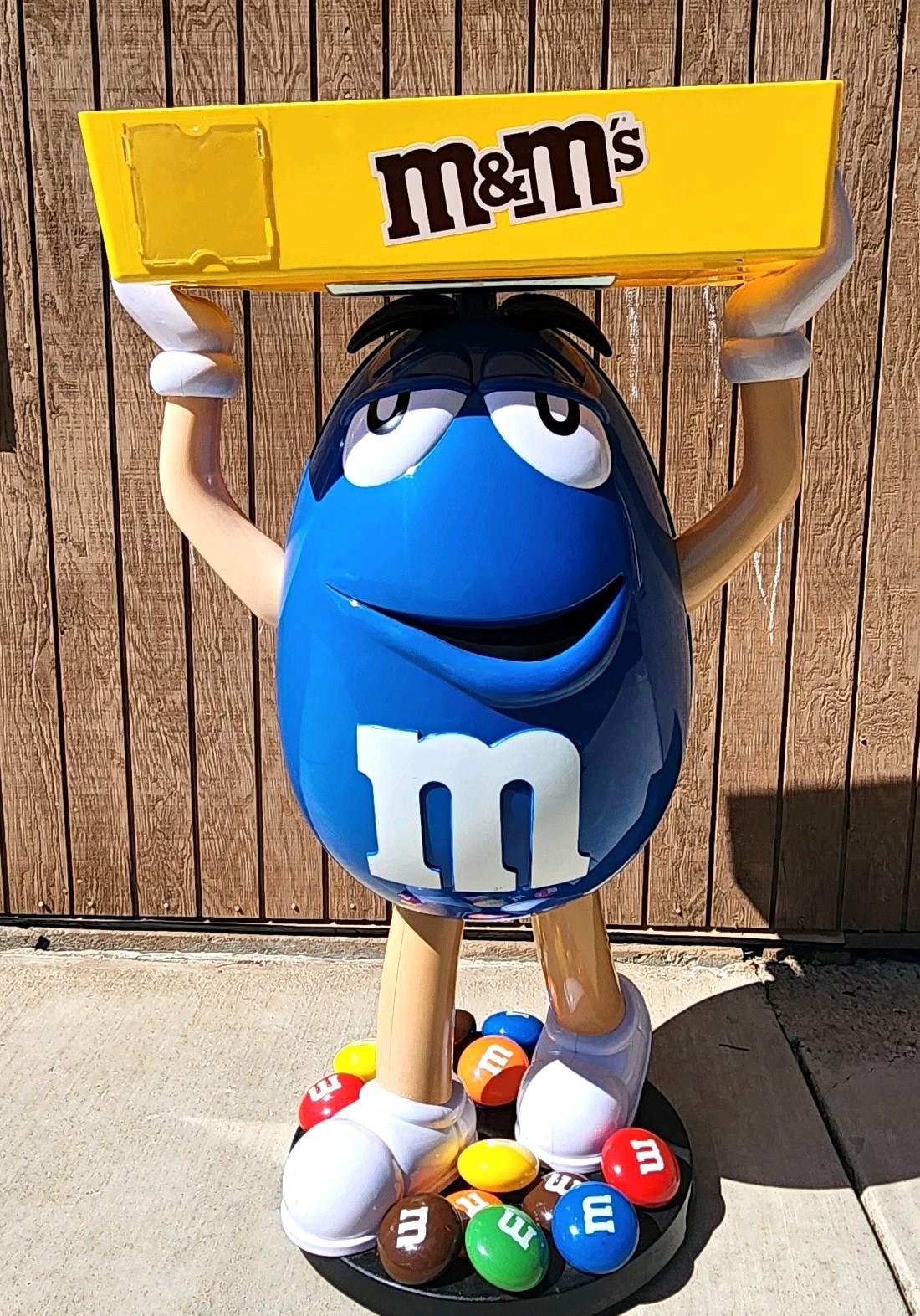 M & M Character Blue Candy Store Display w/Storage Tray 