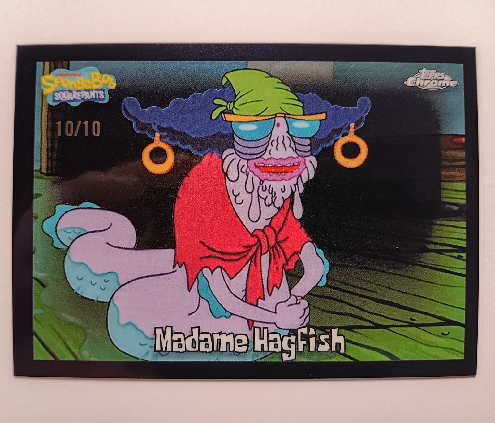 2025 Topps Chrome Spongebob Madame Hagfish BLACK REFRACTOR 10/10 #104 eBay 1/1
