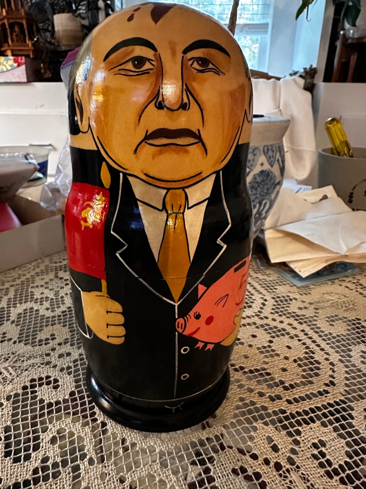 Vintage Soviet Political Leaders Nesting Dolls Matryoshka Set of 7 Gorbachev