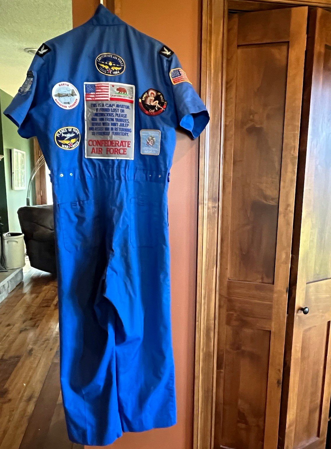 Vintage 1980s jumpsuit with Confederate Air Force patches men’s medium Minnesota