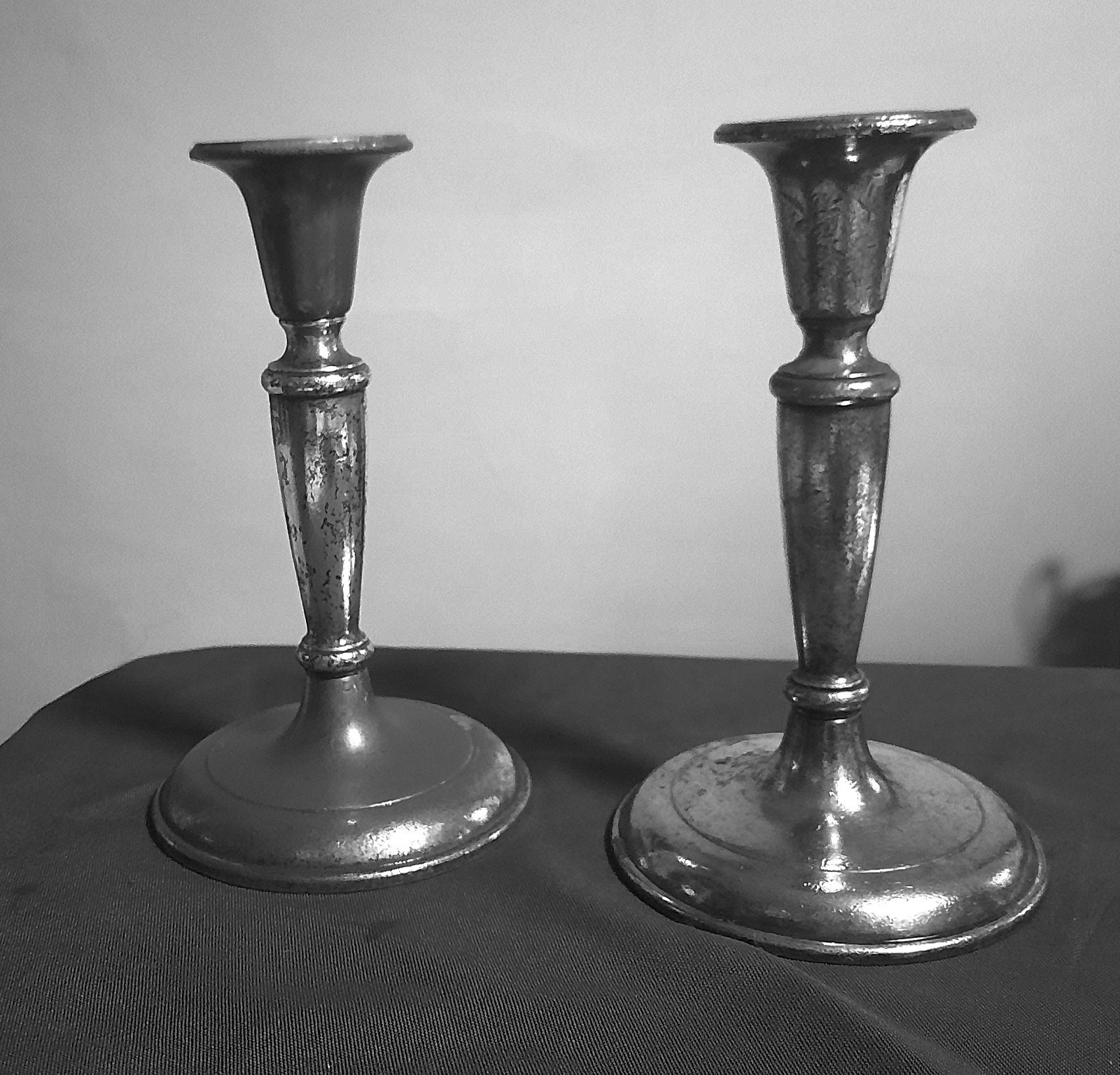 GENUINE SILVER Vintage Waldorf Astoria D.W. Haber & Son NY Pair of Candlesticks