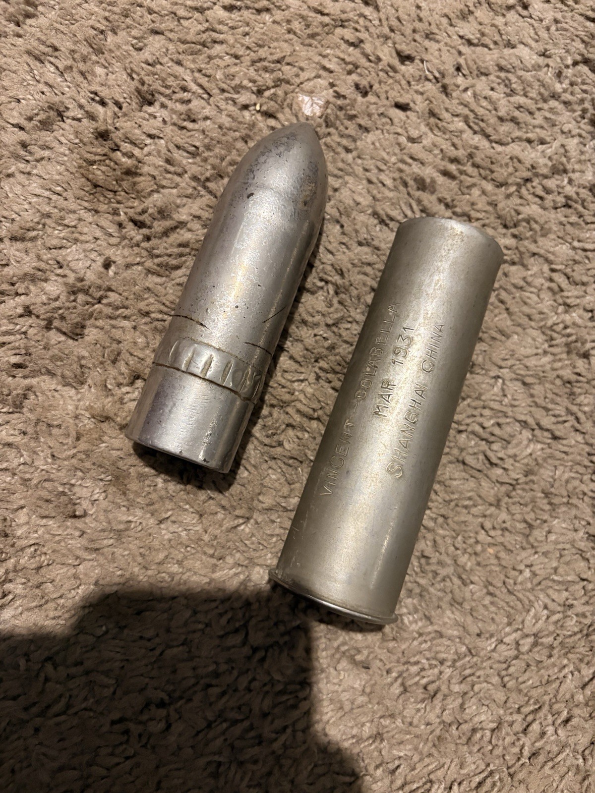 Dated Artillery March 1931 Shanghai China. With Engraved Name Vincent-Colabella. Dated Artillery March 1931 Shanghai China. With Engraved Name Vincent-Colabella.