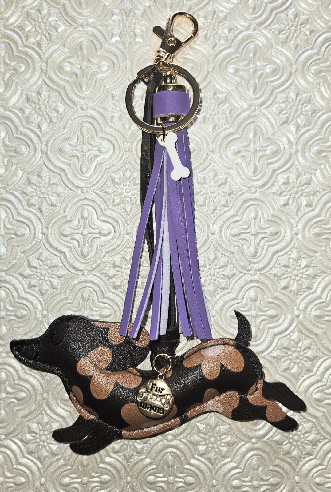 Dachshund Doxie Puppy Dog  Keychain Purse Charm Backpack Clip  