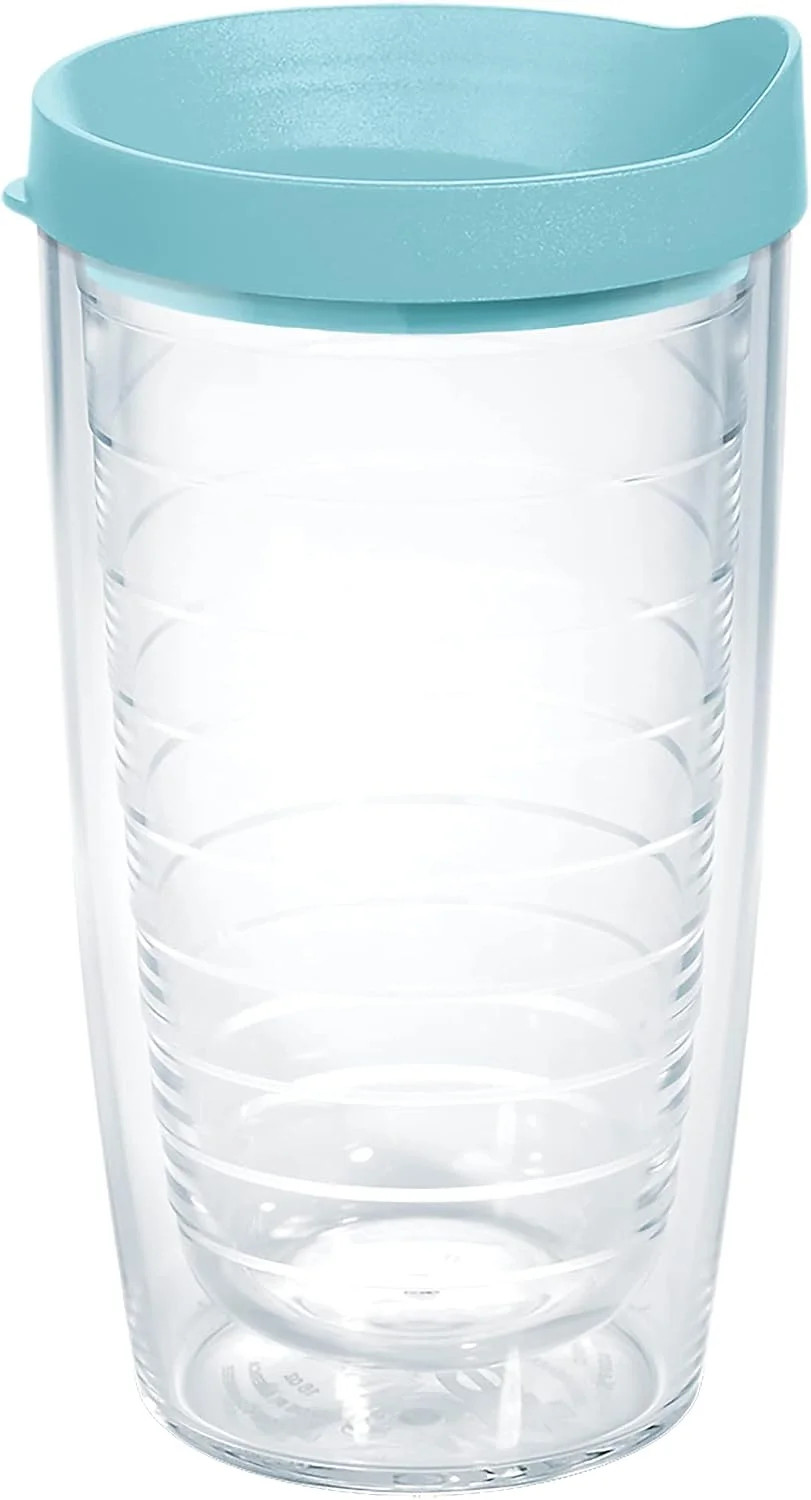 Tervis Clear & Colorful Lidded Made in USA Double Walled Insulated Tumbler Trave