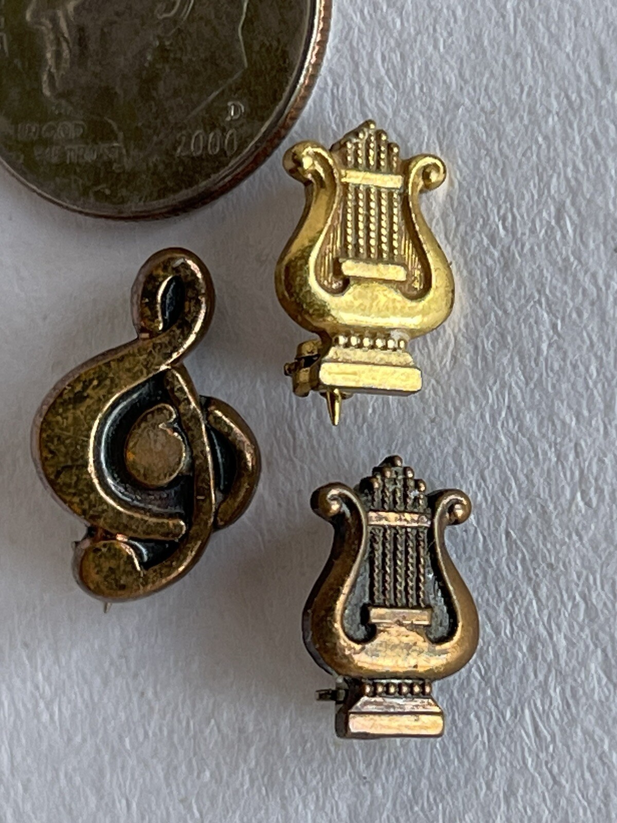 Vintage Tiny Glee Club or Band Lapel Pins - Terryberry - 1940s