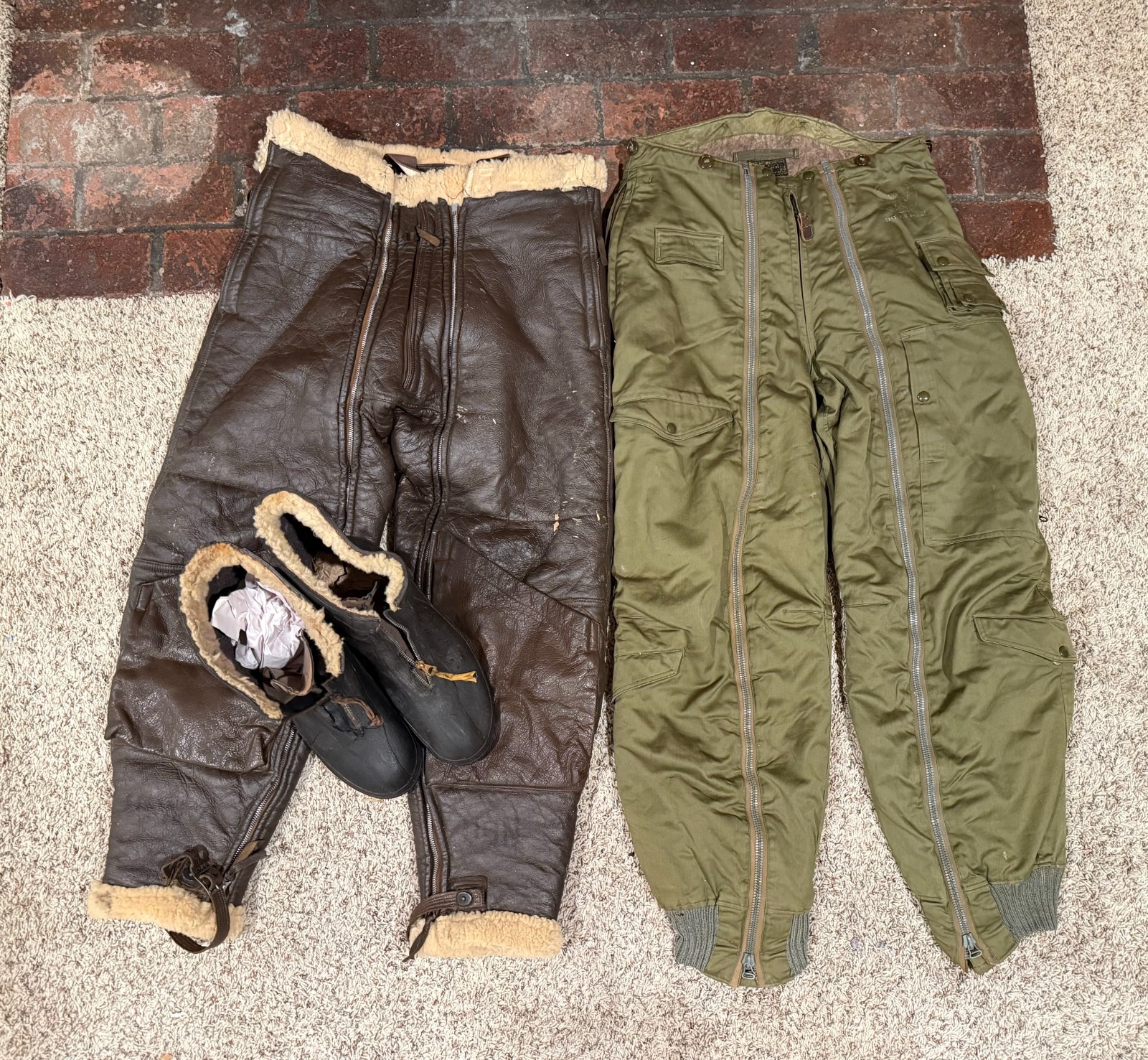 WWII Flight Trousers USAAF B-17 Bomber Pants & Boots Type A-11 M446 A-9