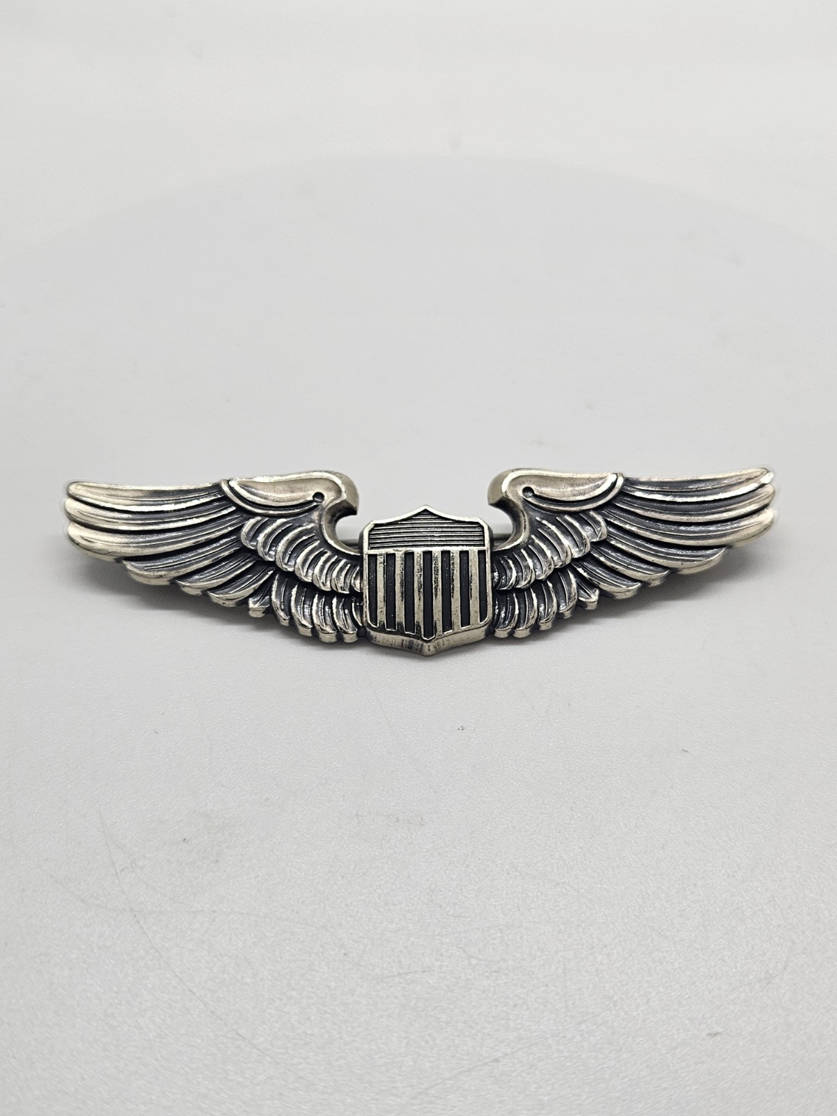 WWII US Army Air Corps/Forces Sterling Silver Pilot Wings 3 WWII US Army Air Corps/Forces Sterling Silver Pilot Wings 3