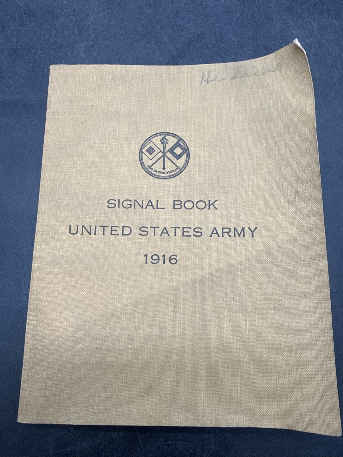 Vintage Original 1916 United States Army Signal Book NAMED WWI Booklet Corps