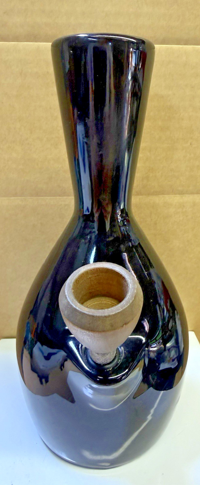 Org THE DEALER” Mediterranean “ Bong Black Ceramic Pipe Unused  1970's
