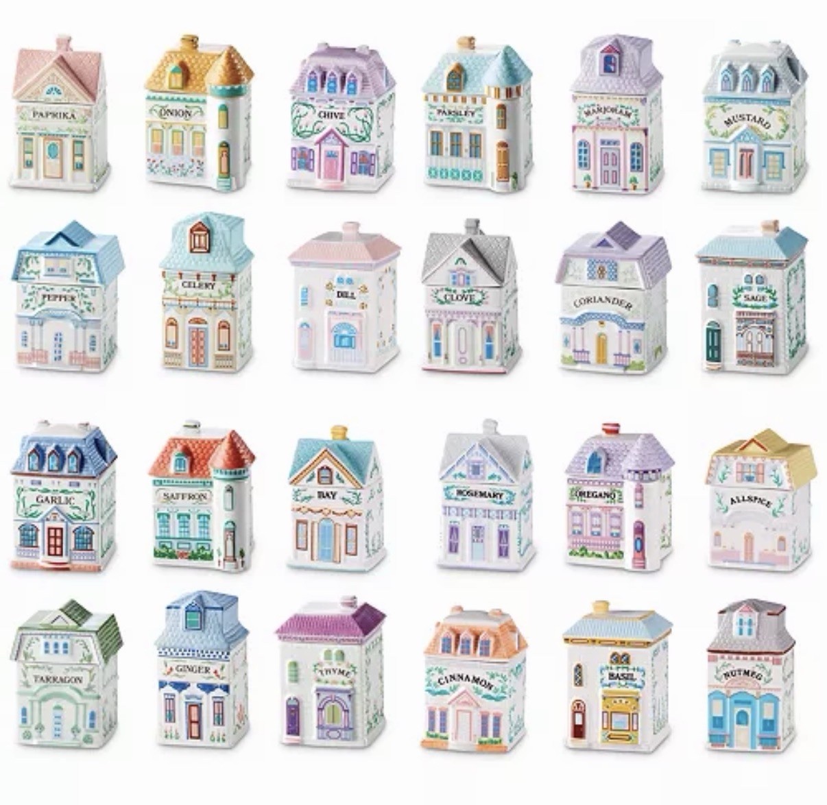 Lenox 2024 Spice Village 24 Piece Jar Set Complete Collection Box Set Ceramic
