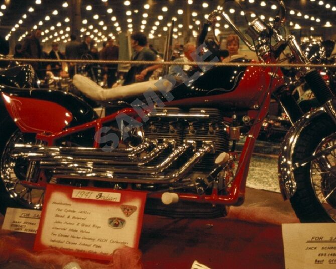 1941 Indian Custom Motorcycle at a 1968 Hot Rod Car Show 8\