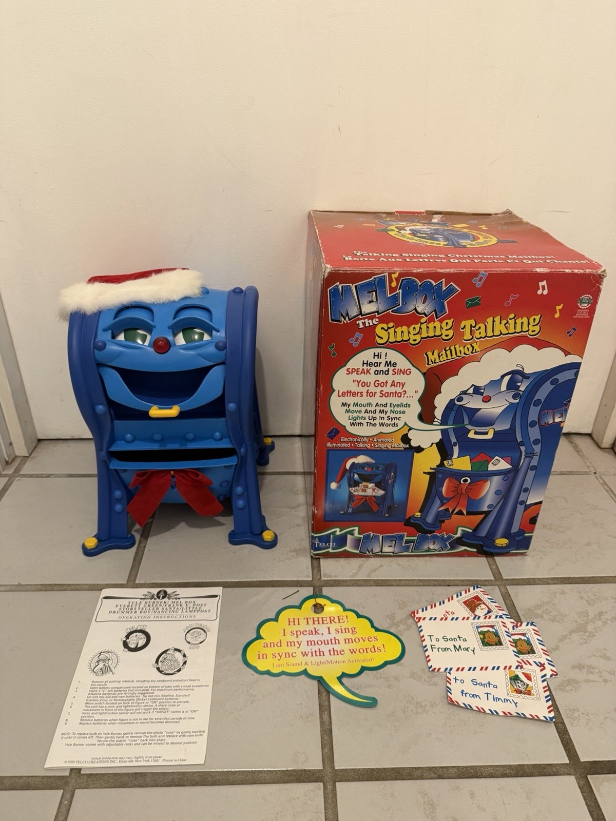 VTG 1999 Telco MEL BOX The Talking Singing Christmas Animated Mailbox Tested
