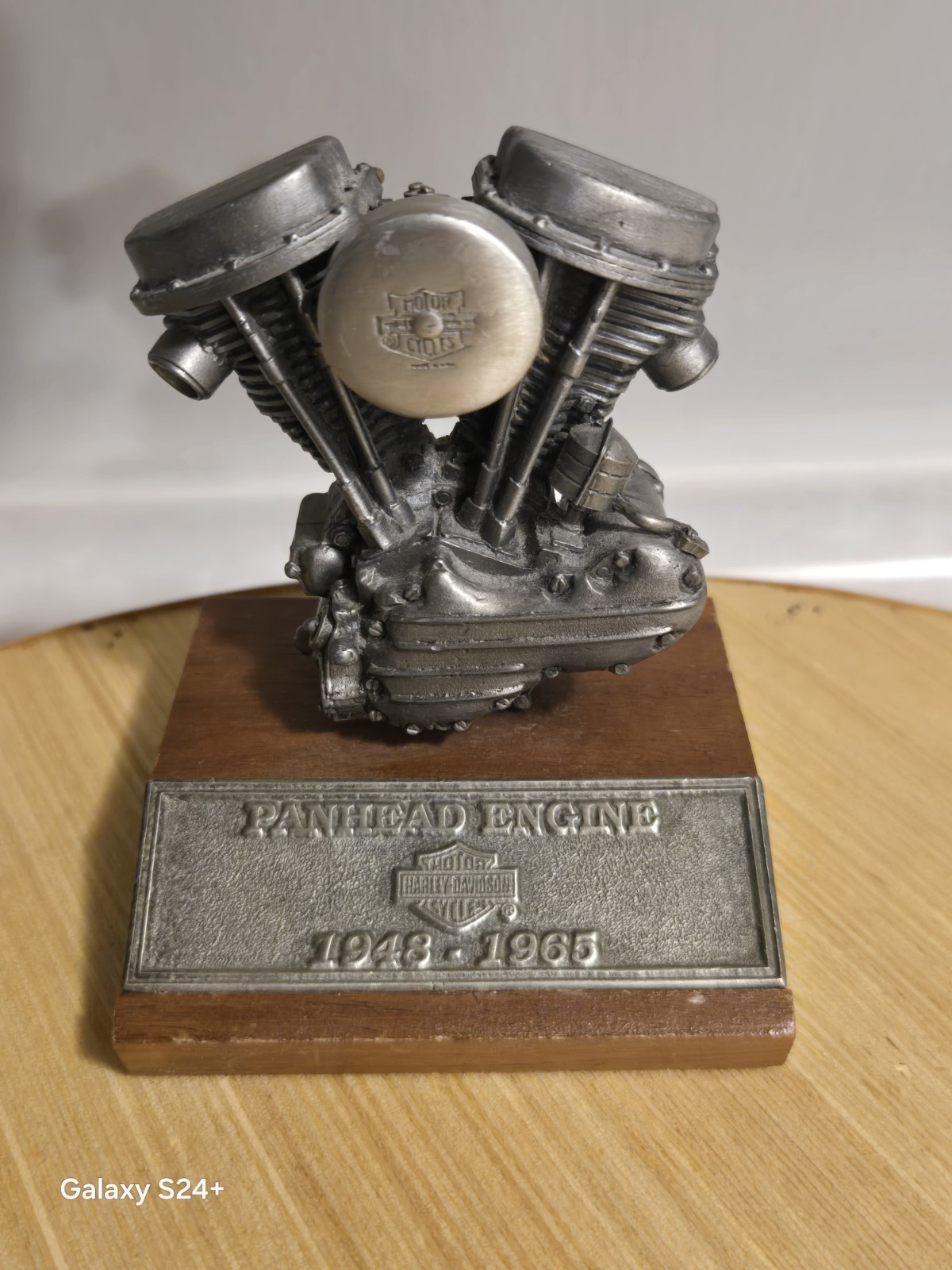Pewter Replica Of A Harley Davidson Panhead Engine
