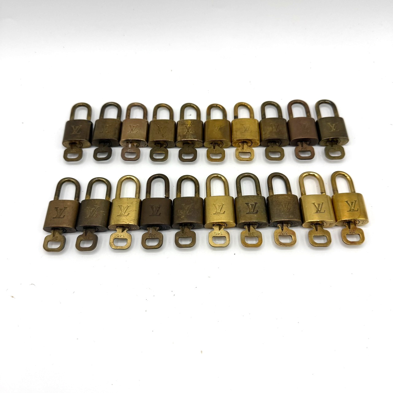 Louis Vuitton Padlock Key Gold Tone Authentic 20pcs