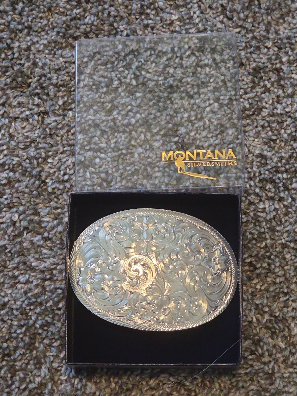 new Montana Silversmiths Belt Buckle Western Floral