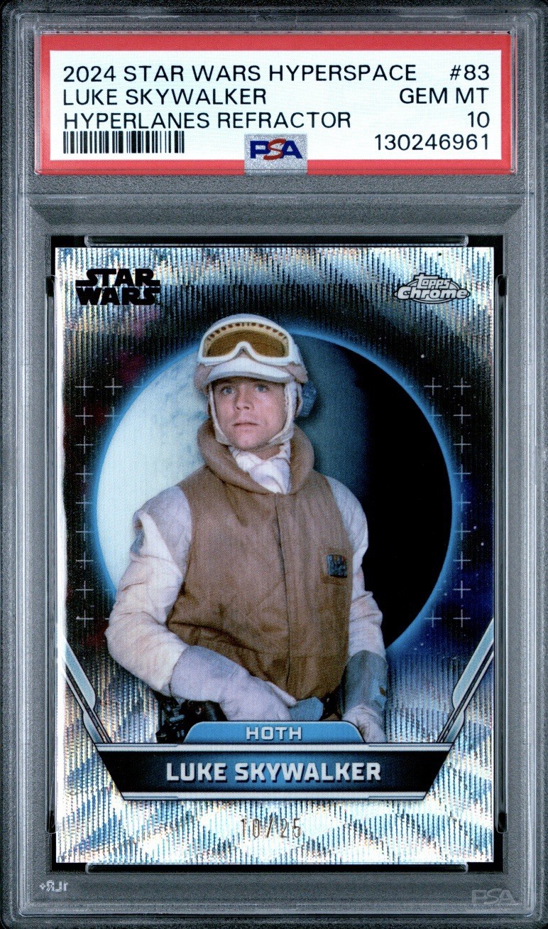 2024 Topps Chrome Star Wars Hyperspace Luke Skywalker Refractor /25 PSA 10 POP 2