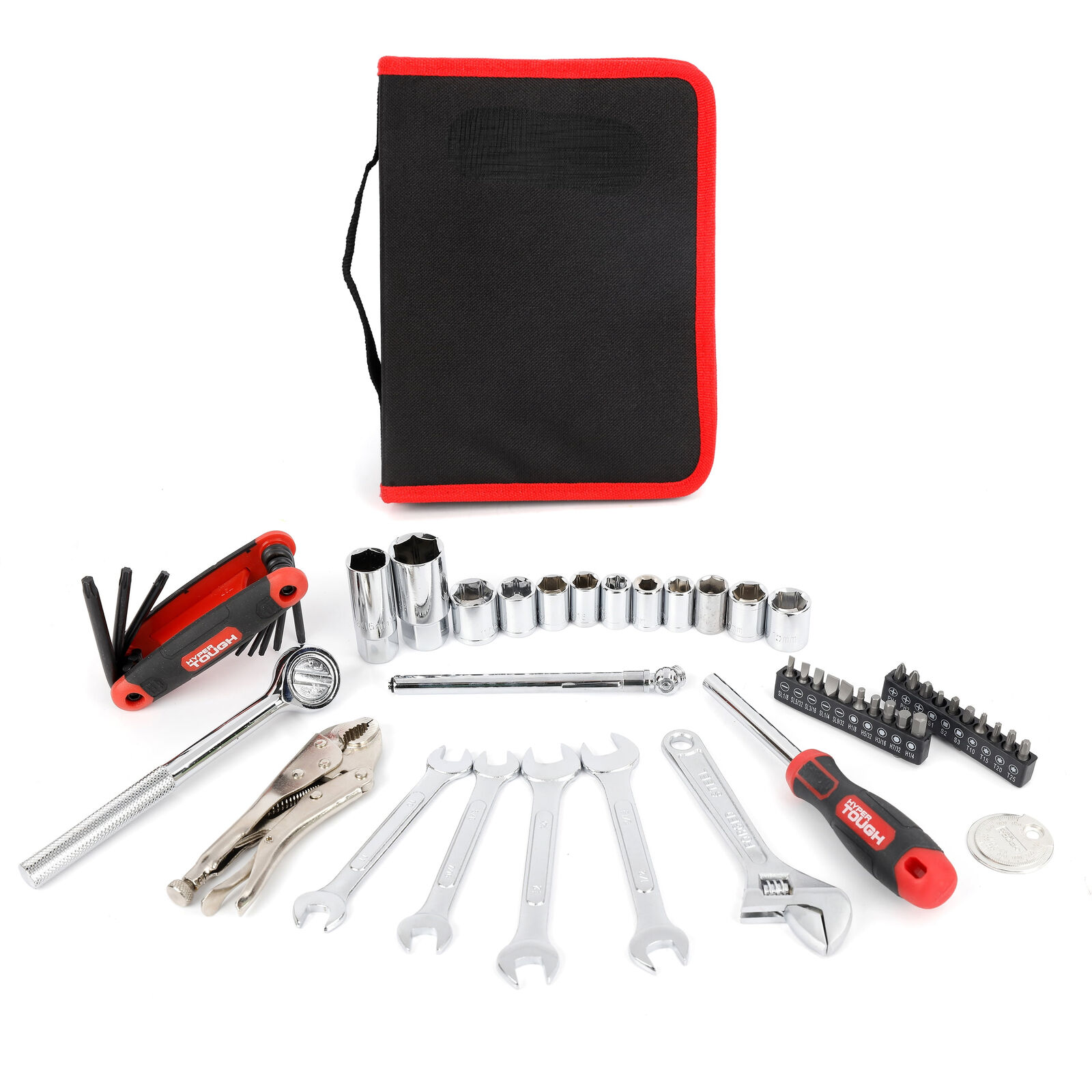 51-Piece Auto and Motorcycle Mechanic\'s Tool Kit