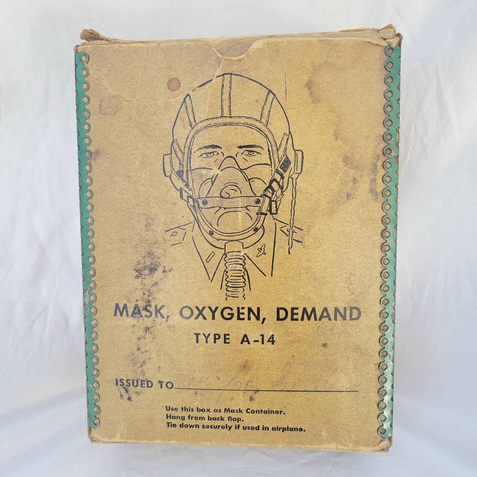 WWII USAAF A-14 Oxygen Mask Flight Helmet Ohio Chemical Vintage Original Box