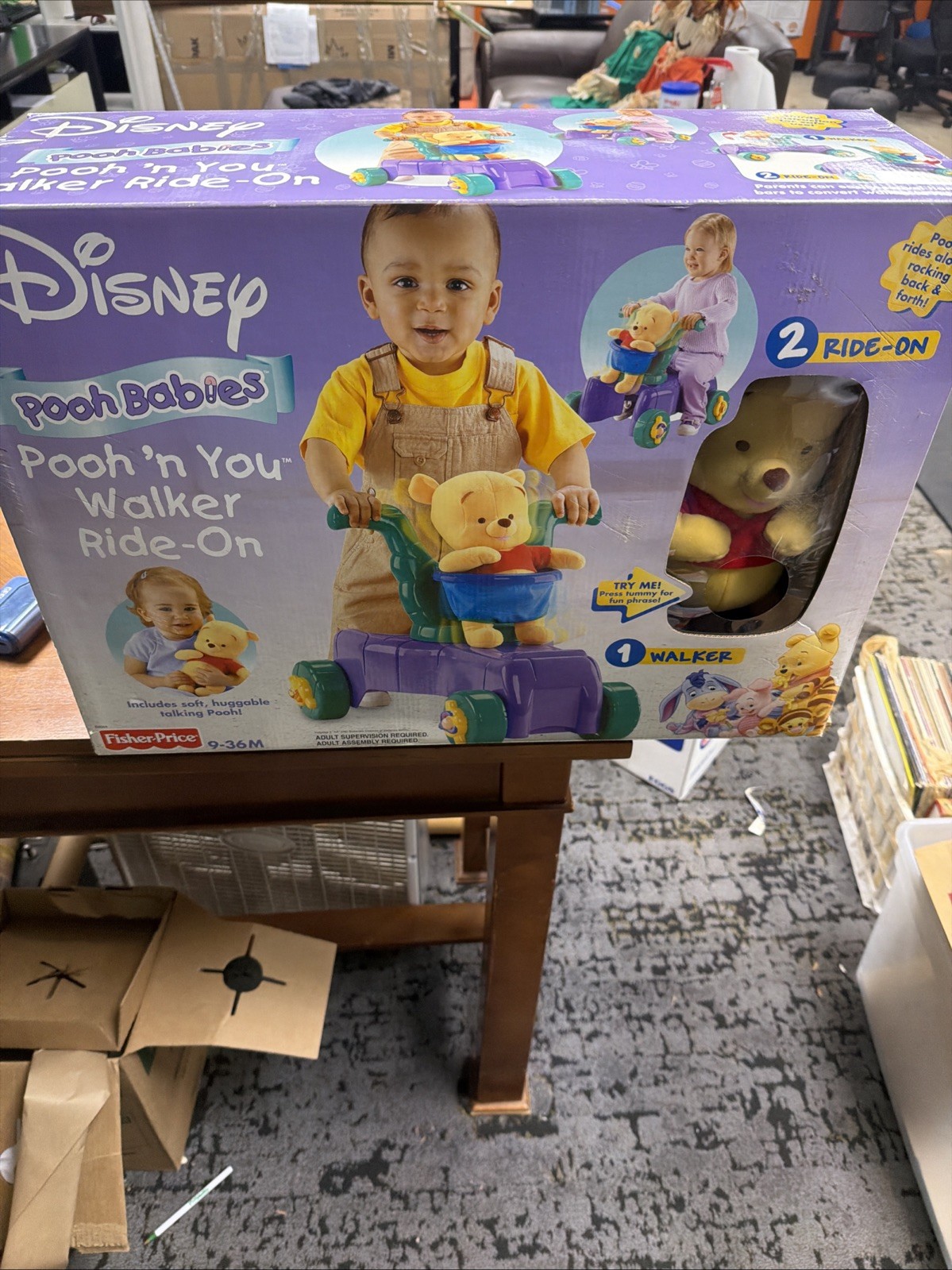 VINTAGE DISNEY POOH BABIES RIDE-ON WALKER FISHER PRICE NEW IN BOX NIB 2004 B9044