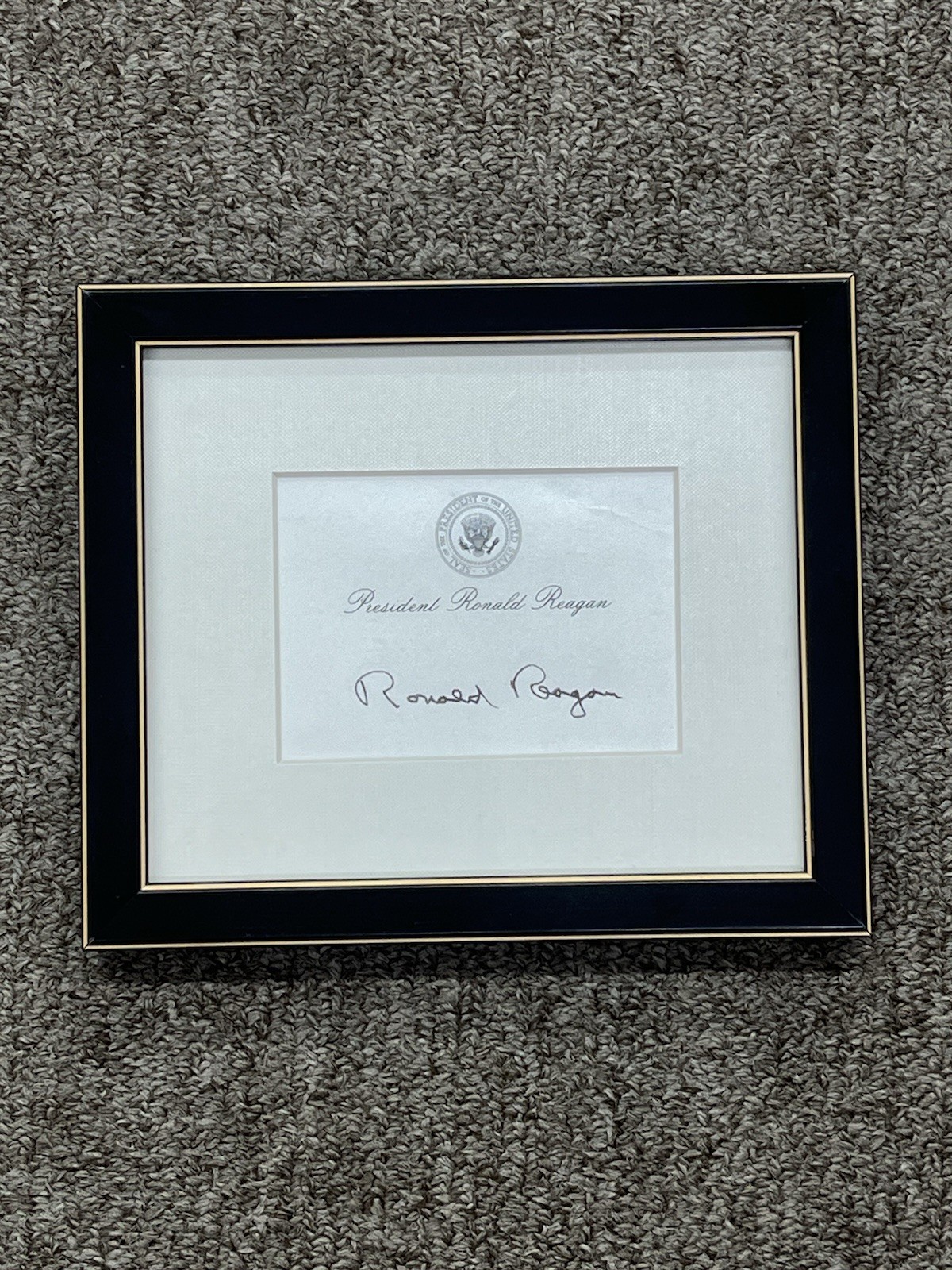 Ronald Reagan Original Signed Autograph Cut Signature Card