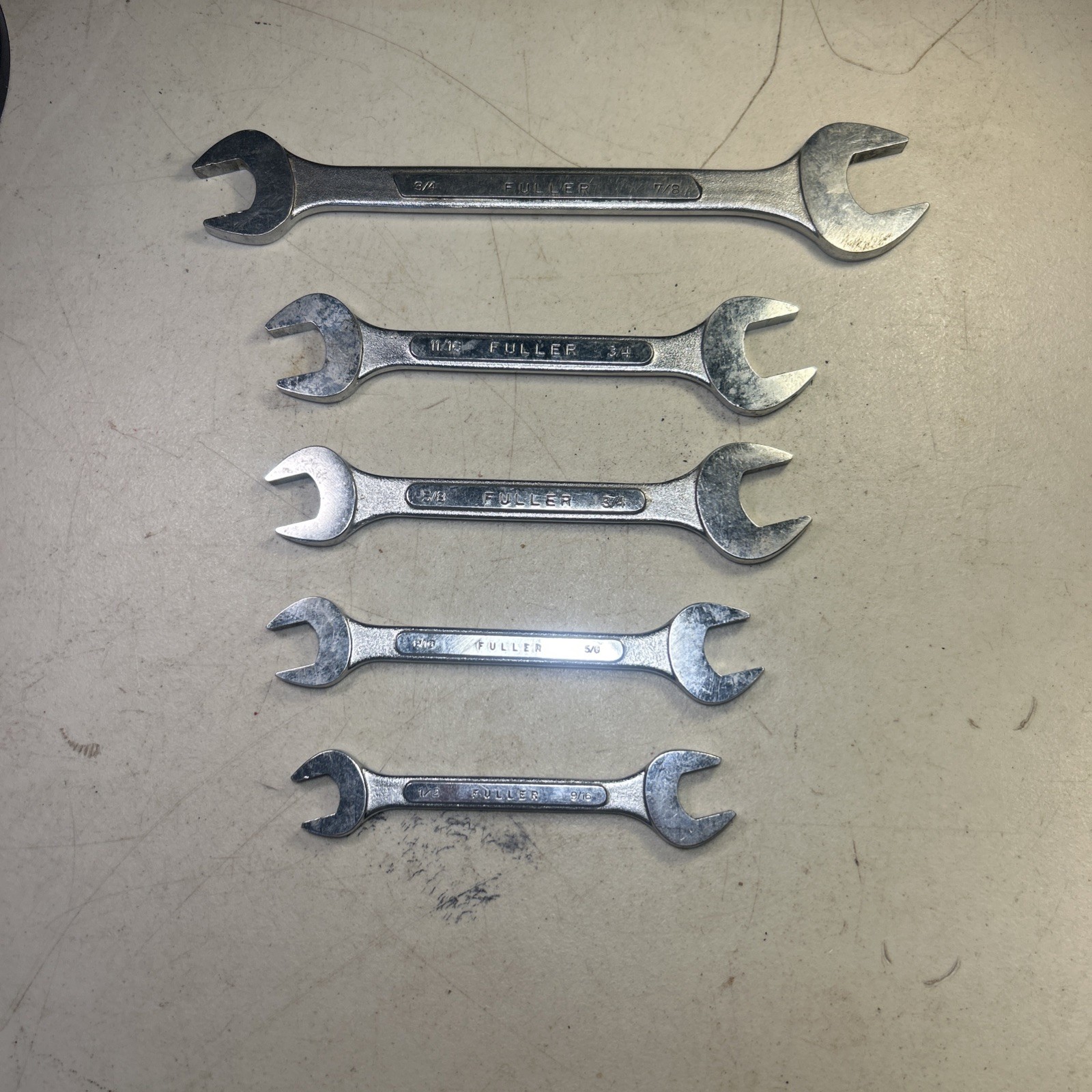Fuller Tools - Lot Of 5 Double Open end SAE Wrenches (1/2” - 7/8”) JAPAN
