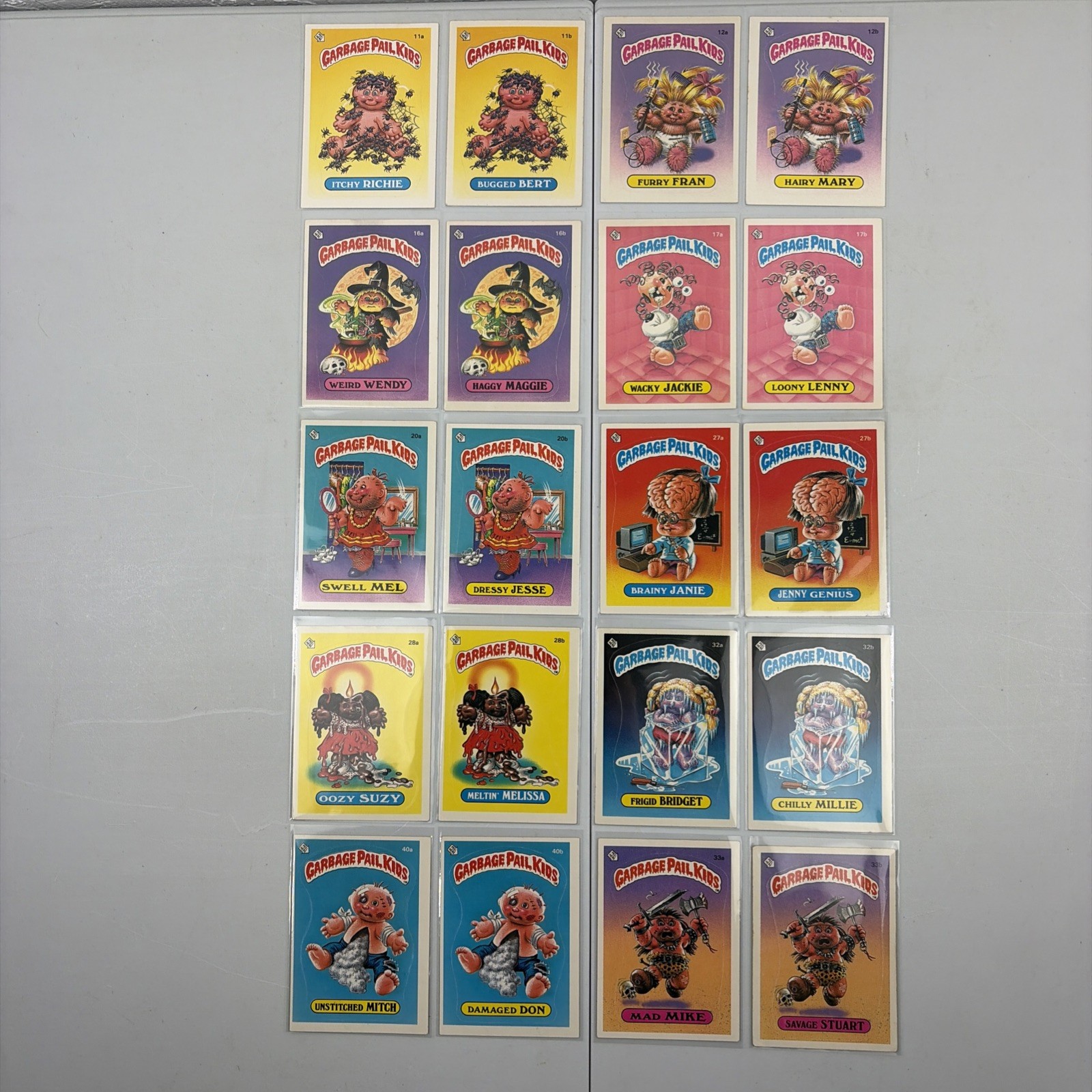 Vintage Topps 1985 Garbage Pail Kids OS1 1st Series USA Lot 20 Cards a/b Pairs