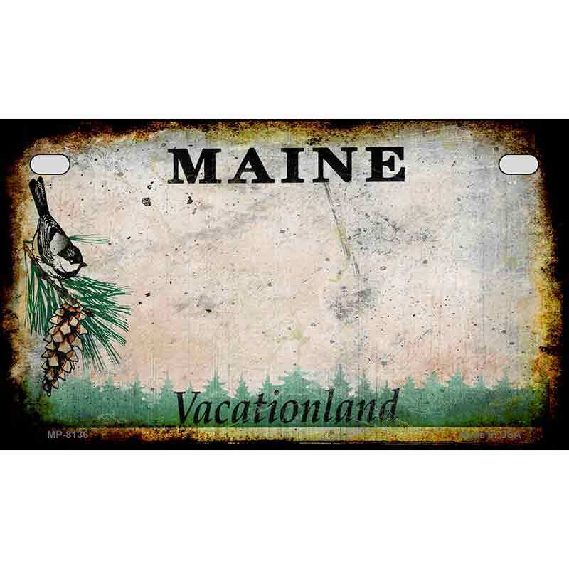 Maine Rusty Blank Novelty Metal Motorcycle Plate MP-8136